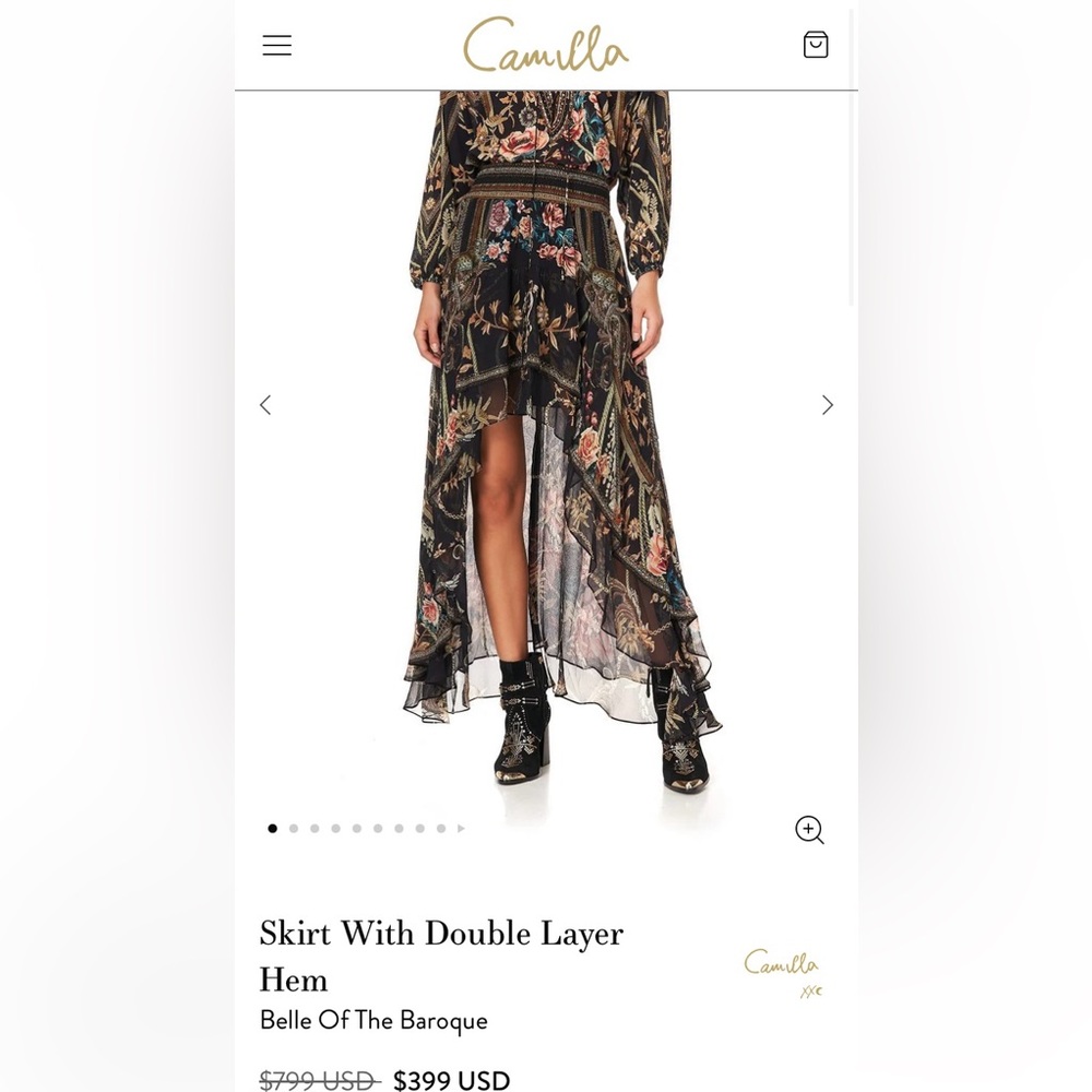 Camilla Belle of the Baroque Skirt with Double layer Hem